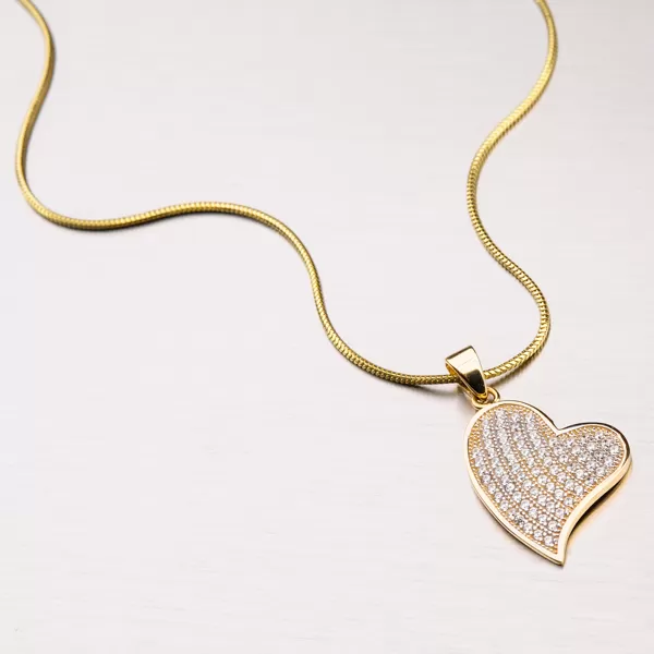 Zlaté srdce so zirkónmi 13-198