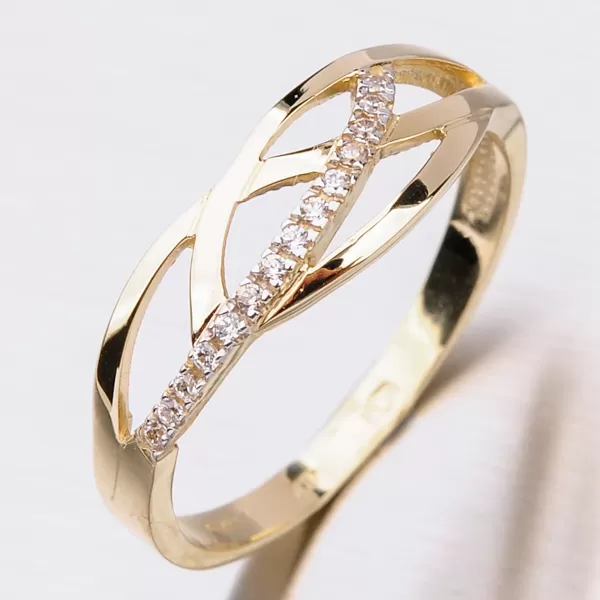 Prsteň zo zlata so zirkónmi 41-NF40