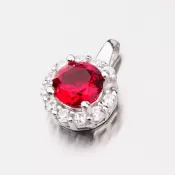 Prívesok s červeným zirkónom GLM13-015