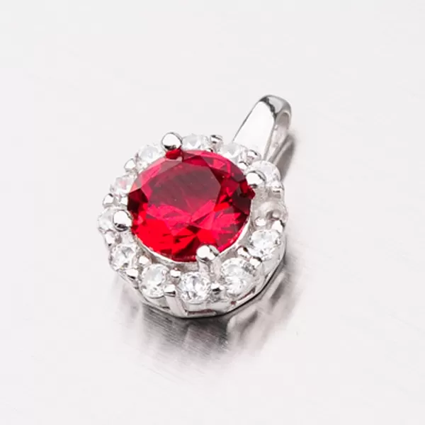 Prívesok s červeným zirkónom GLM13-015