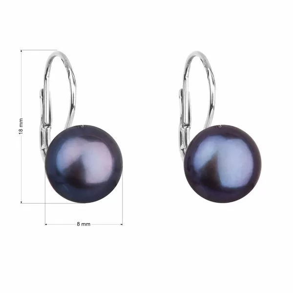 Strieborné náušnice visiace s peacock riečnou perlou 21009.3