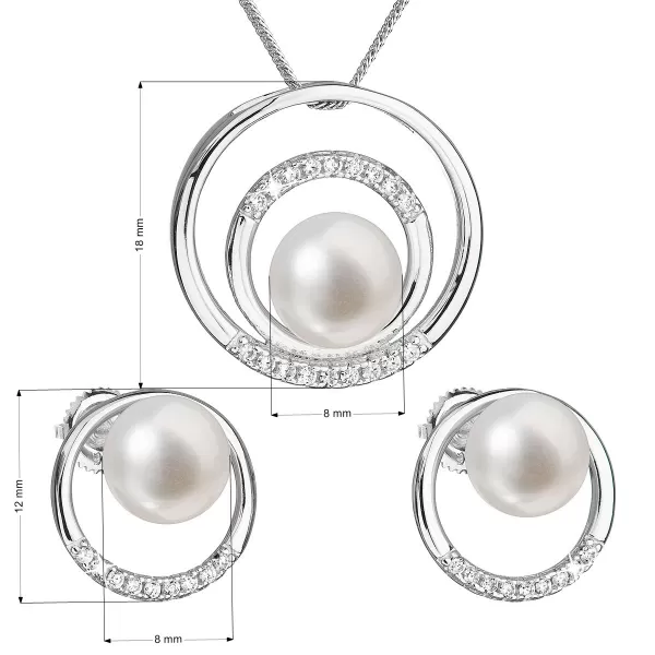 Perlová súprava z riečnych perál biela 29038.1