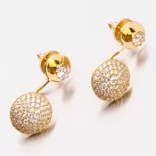 Zlaté náušnice so zirkónmi 42-31629