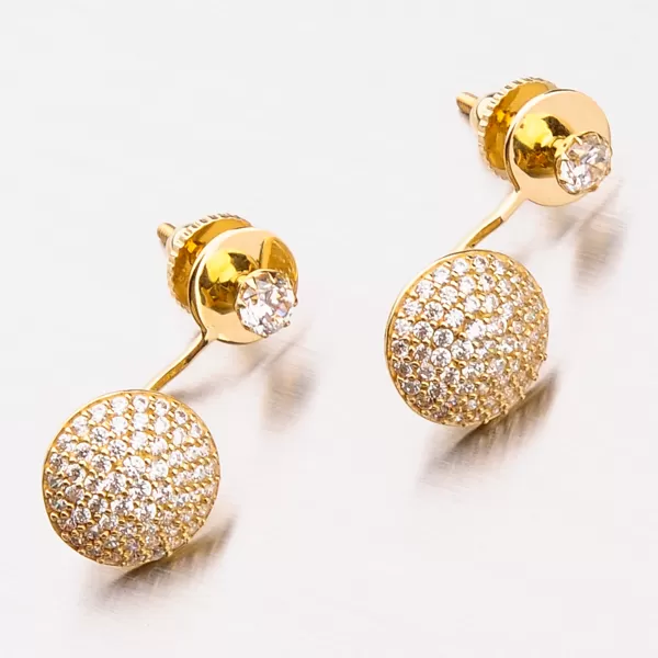 Zlaté náušnice so zirkónmi 42-31629