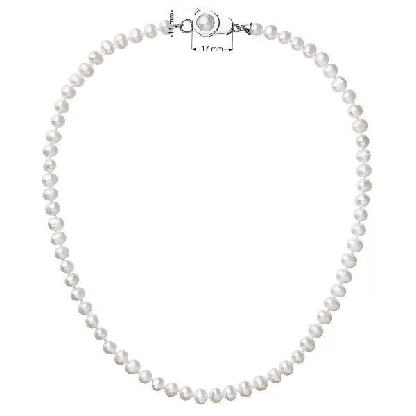 Perlový náhrdelník z pravých riečnych perál biely 22006.1