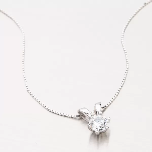 Prívesok z bieleho zlata 585/1000 so zirkónom GLX-10791B