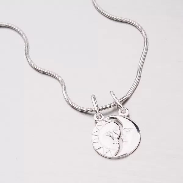 Dvojitý strieborný prívesok - Slnko a Mesiac M5503SL-XC