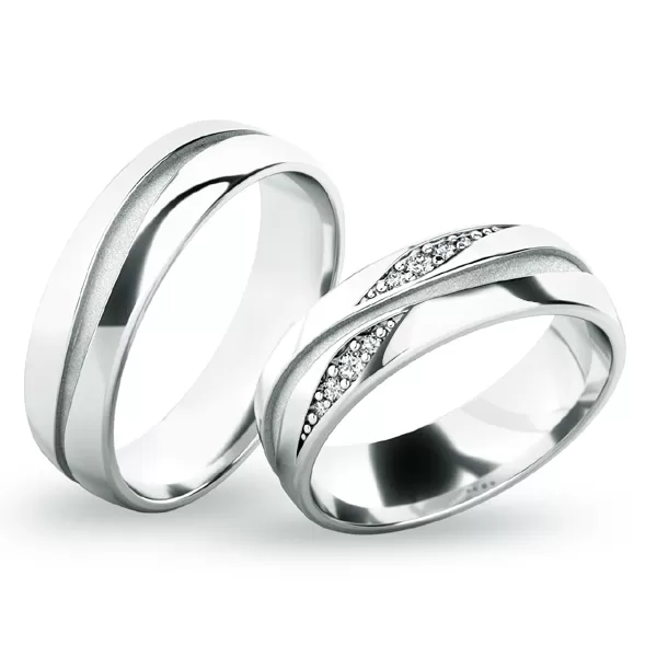 Snubné prstene z bieleho zlata SP-61071B