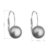 Strieborné náušnice visiace so šedou riečnou perlou 21044.3