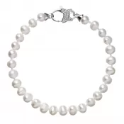 Perlový náramok z pravých riečnych perál biely 23002.1