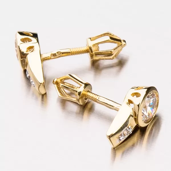 Zlaté kôstky so zirkónmi 42-31759