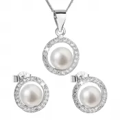 Perlová súprava z riečnych perál biela 29023.1