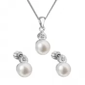 Perlová súprava vrátane retiazky z riečnych perál biela 29001.1