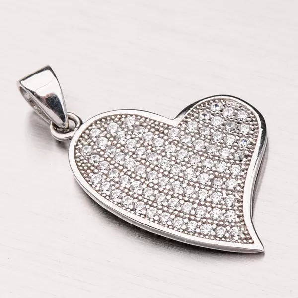 Srdce s bieleho zlata 13-199