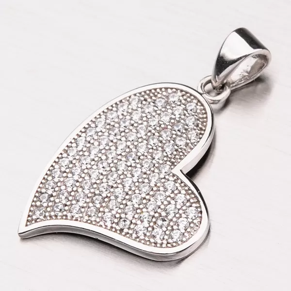 Srdce s bieleho zlata 13-199