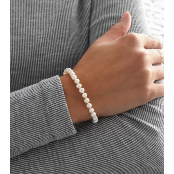 Perlový náramok z pravých riečnych perál biely 23001.1