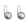 Strieborné náušnice visiace so šedou riečnou perlou 21009.3