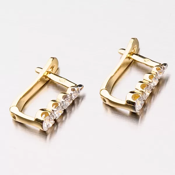 Zlaté náušnice so zirkónmi 42-3823