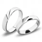 Snubné prstene z bieleho zlata SP-61076B