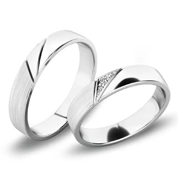 Snubné prstene z bieleho zlata SP-61076B