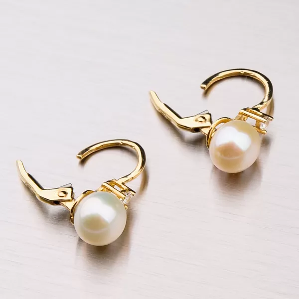 Náušnice s perlou a zirkónmi 42-31666