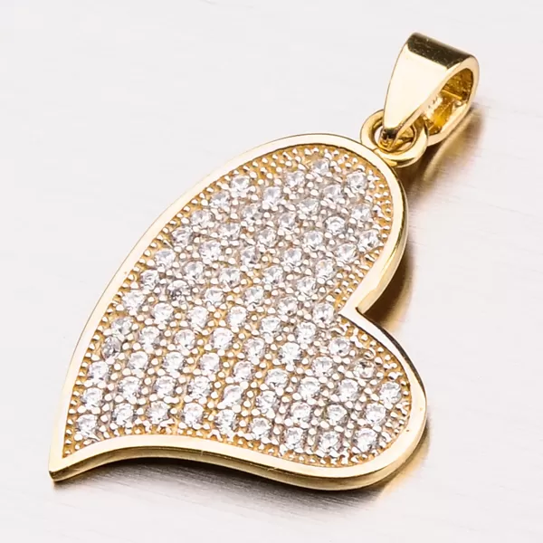 Zlaté srdce so zirkónmi 13-198