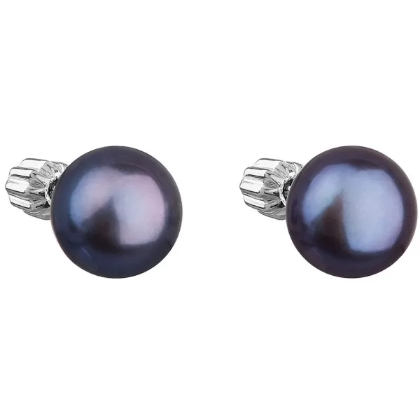 Strieborné náušnice kôstky s peacock riečnou perlou 21004.3