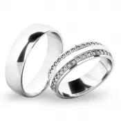 Snubné prstene z bieleho zlata SP-61074B