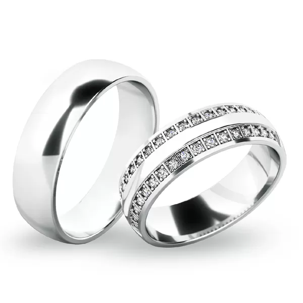 Snubné prstene z bieleho zlata SP-61074B