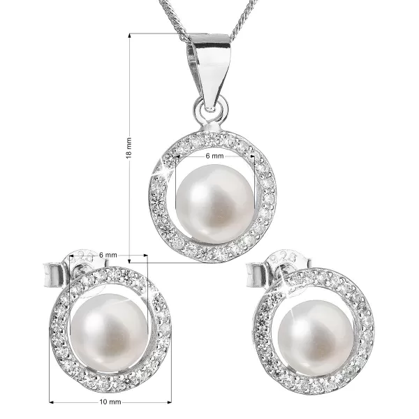 Perlová súprava z riečnych perál biela 29023.1