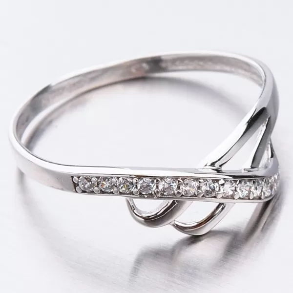 Prsteň so zirkónmi v bielom zlate 41-NR102B