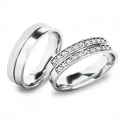 Snubné prstene z bieleho zlata SP-61077B