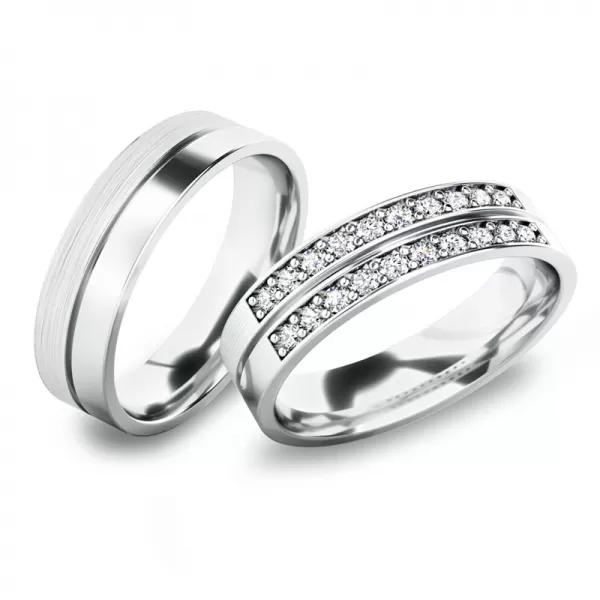 Snubné prstene z bieleho zlata SP-61077B