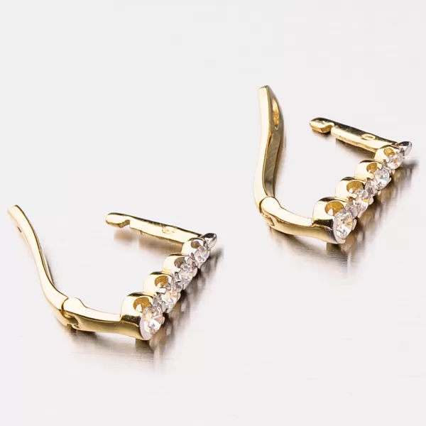 Zlaté náušnice so zirkónmi 42-3823