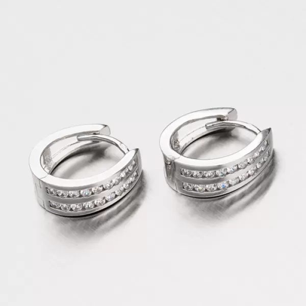 Zlaté náušnice so zirkónmi 12-330