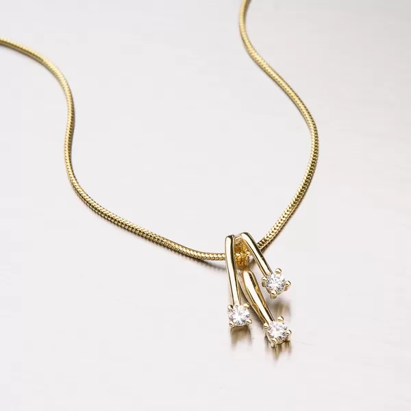 Zlatý prívesok so zirkónmi GZ2077