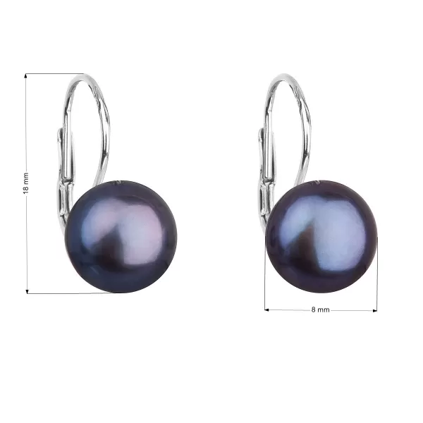 Strieborné náušnice visiace s peacock riečnou perlou 21009.3