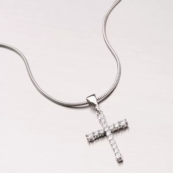 Zlatý kríž so zirkónmi 13-213