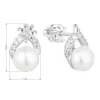 Strieborné náušnice kôstky s bielou riečnou perlou 21055.1