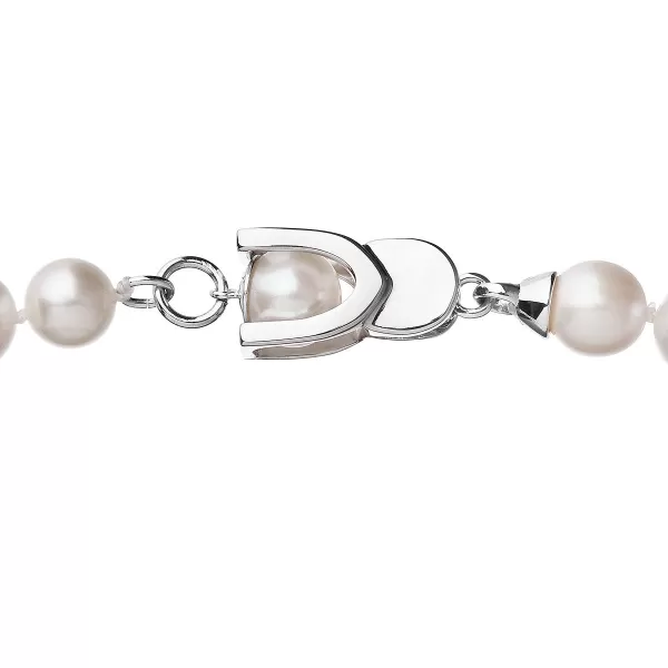 Perlový náramok z pravých riečnych perál biely 23007.1