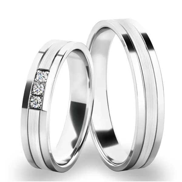 Snubné prstene z bieleho zlata SP-61062B