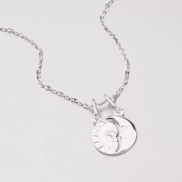 Dvojitý strieborný prívesok - Slnko a Mesiac M5503SL-XC