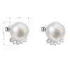 Strieborné náušnice kôstky s bielou riečnou perlou 21020.1