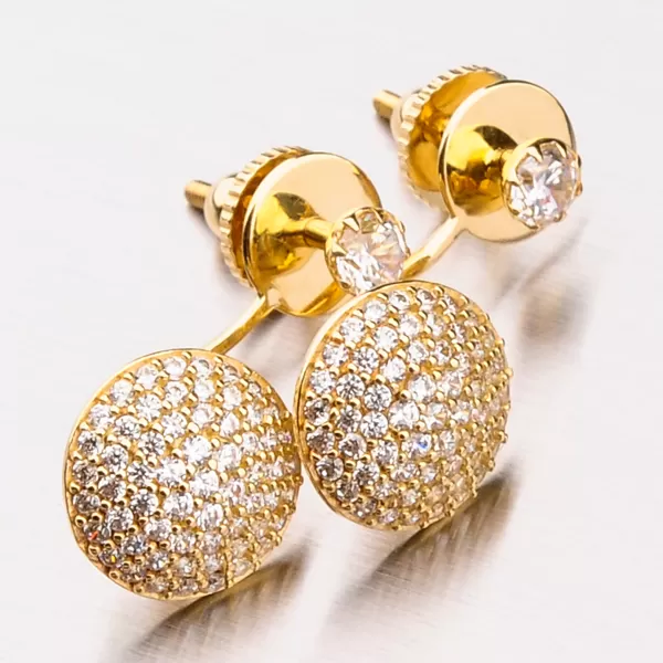 Zlaté náušnice so zirkónmi 42-31629