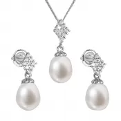 Perlová súprava z riečnych perál biela 29018.1