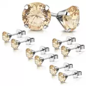 Oceľové náušnice so zirkónmi GAEH070