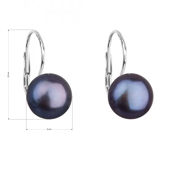 Strieborné náušnice visiace s peacock riečnou perlou 21009.3