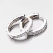 Náušnice s zirkónmi v bielom zlate 12-338