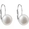 Strieborné náušnice visiace s bielou riečnou perlou 21010.1