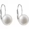 Strieborné náušnice visiace s bielou riečnou perlou 21010.1